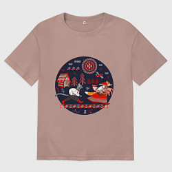 Мужская футболка оверсайз Кот и лиса из сказки