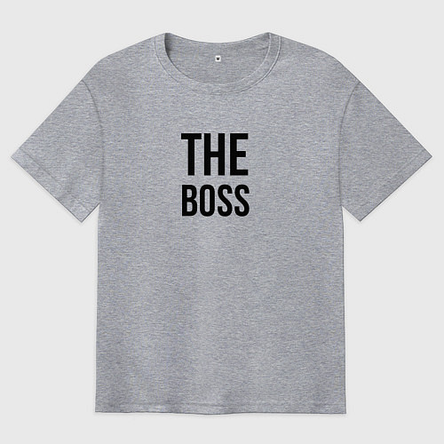 Мужская футболка оверсайз The boss - Couple / Меланж – фото 1