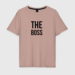 Футболка оверсайз мужская The boss - Couple, цвет: пыльно-розовый