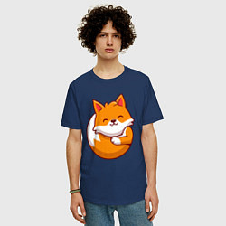 Футболка оверсайз мужская Orange fox, цвет: тёмно-синий — фото 2