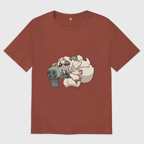 Мужская футболка оверсайз Опасная Фапута / Кирпичный – фото 1