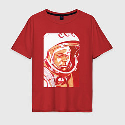 Футболка оверсайз мужская Gagarin in red, цвет: красный