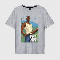 Футболка оверсайз мужская GTA - Карл Джонсон, цвет: меланж