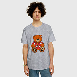 Футболка оверсайз мужская Медведь Марат в спортивном костюме, цвет: меланж — фото 2