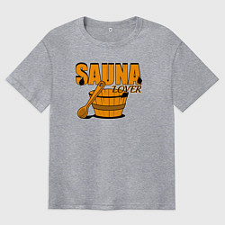 Футболка оверсайз мужская Любитель сауны, цвет: меланж