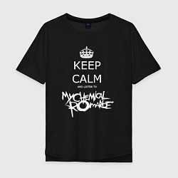 Футболка оверсайз мужская My Chemical Romance keep calm, цвет: черный