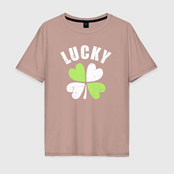 Футболка оверсайз мужская Lucky day, цвет: пыльно-розовый