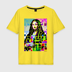 Мужская футболка оверсайз Mona Lisa - mosaic pop art