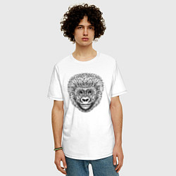 Футболка оверсайз мужская Голова детеныша гориллы, цвет: белый — фото 2