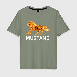 Футболка оверсайз мужская Mustang firely art, цвет: авокадо
