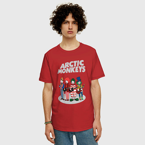 Мужская футболка оверсайз Arctic Monkeys clowns / Красный – фото 3