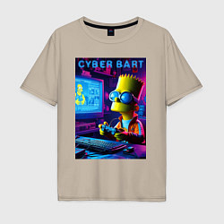 Мужская футболка оверсайз Cyber Bart is an avid gamer