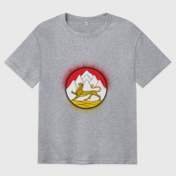 Футболка оверсайз мужская Герб Осетии, цвет: меланж