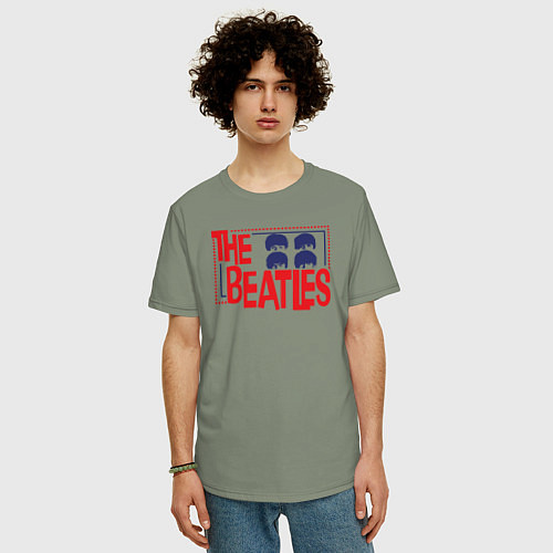 Мужская футболка оверсайз The Beatles Star / Авокадо – фото 3