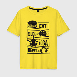 Футболка оверсайз мужская Eat sleep yoga repeat, цвет: желтый
