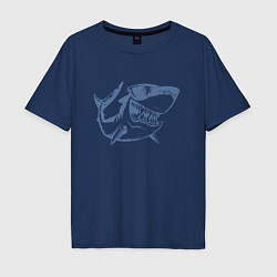 Футболка оверсайз мужская Большая акула, цвет: тёмно-синий