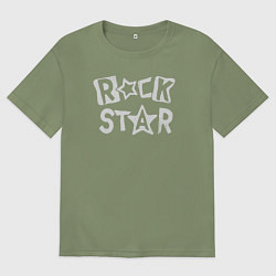 Футболка оверсайз мужская Rock stars, цвет: авокадо