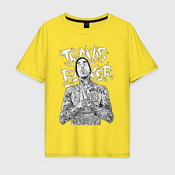 Футболка оверсайз мужская Travis Barker, цвет: желтый