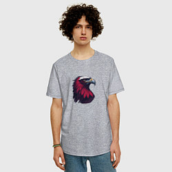 Футболка оверсайз мужская Красочный орел, цвет: меланж — фото 2
