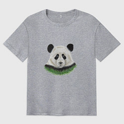 Футболка оверсайз мужская Медведь панда, цвет: меланж
