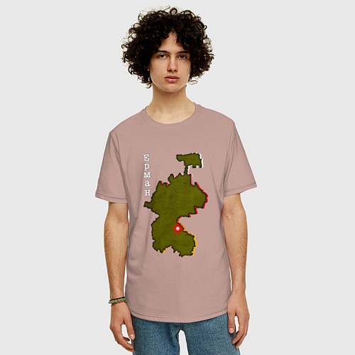 Мужская футболка оверсайз Осетия Ерман / Пыльно-розовый – фото 3