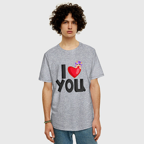 Мужская футболка оверсайз I love you Lavinia cоllection / Меланж – фото 3
