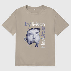 Футболка оверсайз мужская Joy Division - Ian Curtis, цвет: миндальный