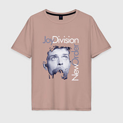 Футболка оверсайз мужская Joy Division - Ian Curtis, цвет: пыльно-розовый