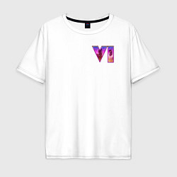 Футболка оверсайз мужская GTA VI - logo, цвет: белый