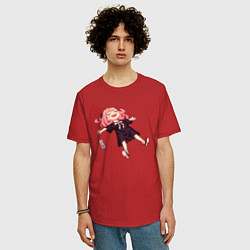 Футболка оверсайз мужская Аня из аниме и манги семья шпиона, цвет: красный — фото 2