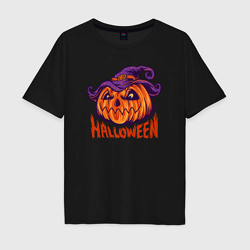 Мужская футболка оверсайз Halloween праздник / Черный – фото 1
