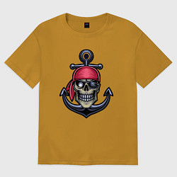 Футболка оверсайз мужская Мёртвый пират, цвет: горчичный