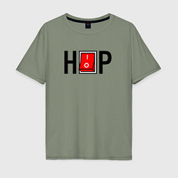 Футболка оверсайз мужская Hip Hop выключатель, цвет: авокадо