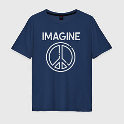 Мужская футболка оверсайз Imagine peace