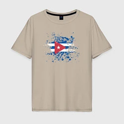 Футболка оверсайз мужская Куба клякса, цвет: миндальный