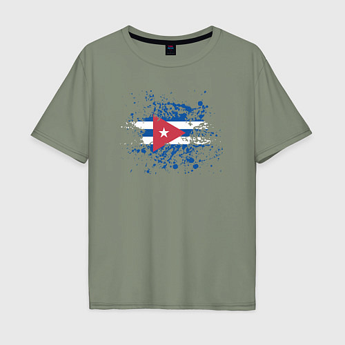 Мужская футболка оверсайз Куба клякса / Авокадо – фото 1