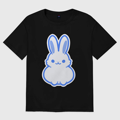 Мужская футболка оверсайз White bunny / Черный – фото 1