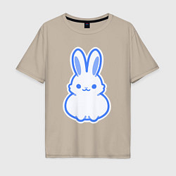 Футболка оверсайз мужская White bunny, цвет: миндальный