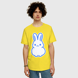 Футболка оверсайз мужская White bunny, цвет: желтый — фото 2