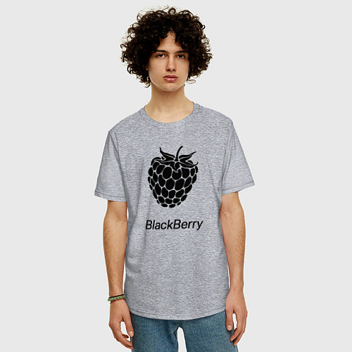 Мужская футболка оверсайз Ежевика черная ягода / Меланж – фото 3