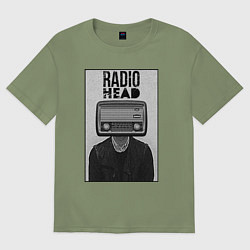 Футболка оверсайз мужская Radiohead human, цвет: авокадо