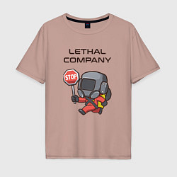 Мужская футболка оверсайз Lethal company: Stop Please