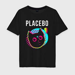 Мужская футболка оверсайз Placebo rock star cat