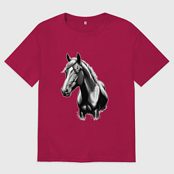 Мужская футболка оверсайз Портрет лошади