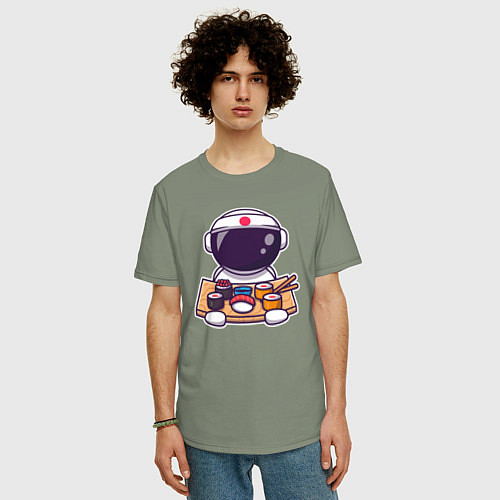 Мужская футболка оверсайз Space sushi / Авокадо – фото 3