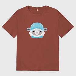 Футболка оверсайз мужская Маленькая овечка, цвет: кирпичный