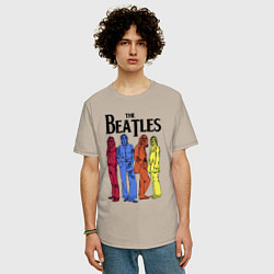 Футболка оверсайз мужская The Beatles all, цвет: миндальный — фото 2