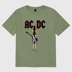 Футболка оверсайз мужская Angus Young, цвет: авокадо