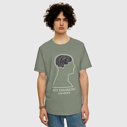 Мужская футболка оверсайз Joy Division - Disorder / Авокадо – фото 3