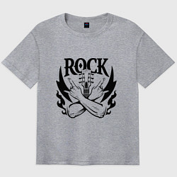 Футболка оверсайз мужская Rock - guitar, цвет: меланж